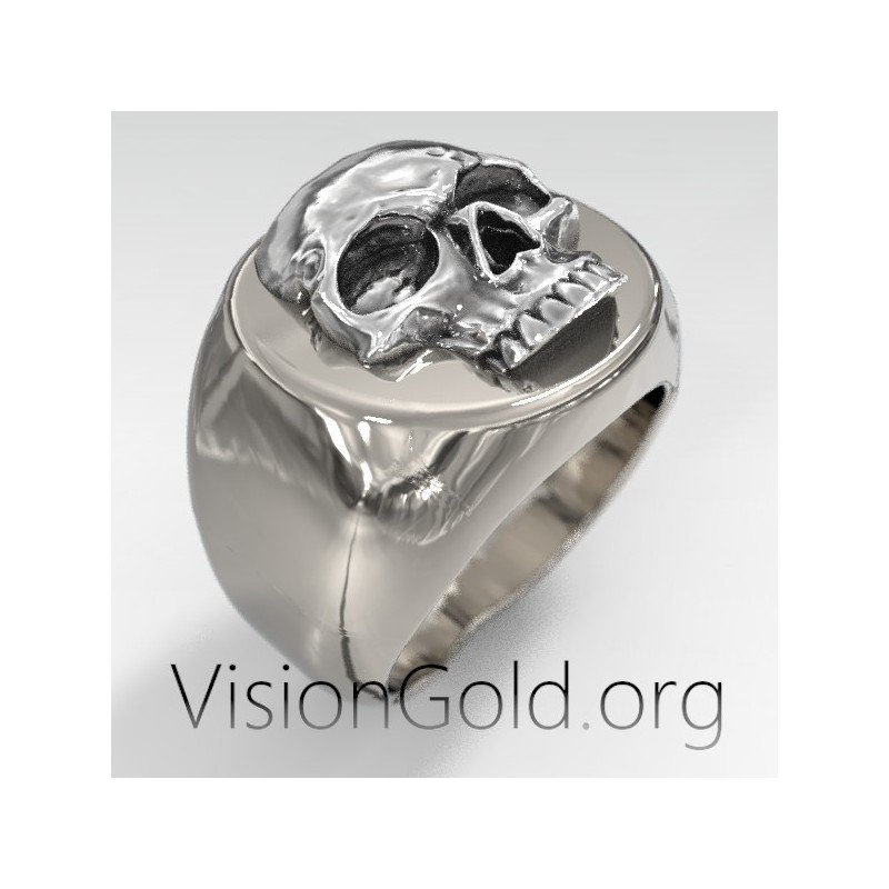 Кольцо с печаткой в виде черепа, мужское массивное кольцо с