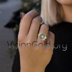 Unisex handgefertigter Silber Unikat Ring Mäander - Ring Medusa
