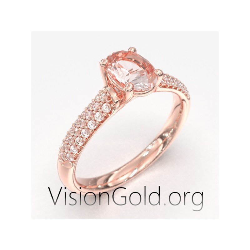 Unique Morganite Engagement Ring Handcrafted by Visiongold 1050