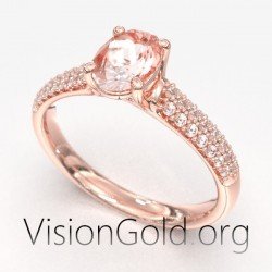 Anillo de propuesta de boda de morganita - Monostones alternativos