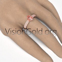 Anillo de propuesta de boda de morganita - Monostones alternativos