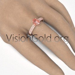 Δαχτυλιδι με μοργκανιτη  για προταση γαμου - Εναλλακτικα Μονοπετρα 1050
