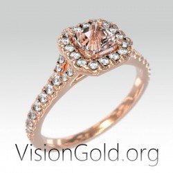 Δαχτυλίδι με μοργκανιτη για πρόταση γάμου -   εναλλακτικά μονόπετρα Visiongold.Org 1088