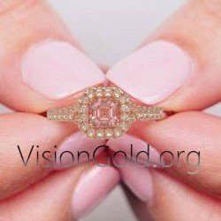 Δαχτυλίδι με μοργκανιτη για πρόταση γάμου - εναλλακτικά μονόπετρα Visiongold.Org® 1088