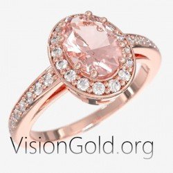 Oval Morganite engagement ring - Morganite Engagement Rings Visiongold.Org® 1047