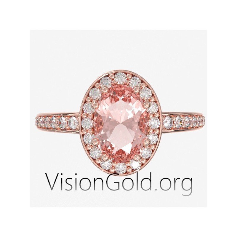 Oval Morganite engagement ring - Morganite Engagement Rings