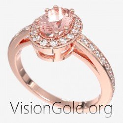 Oval Morganite engagement ring - Morganite Engagement Rings