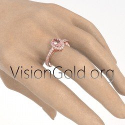 Μονόπετρο Δαχτυλίδι με μοργκανιτη - εναλλακτικά μονόπετρα