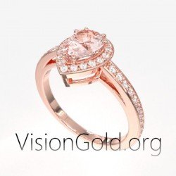 Δαχτυλίδι με μοργκανιτη σε 18 καράτια ροζ χρυσό - εναλλακτικά