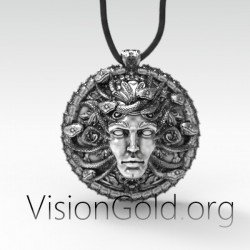 Handgefertigte Silber Halskette Medusa - Schmuck der Medusa Griechische Mythologie 0159