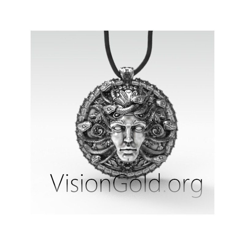 Handgefertigte Silber Halskette Medusa - Schmuck der Medusa