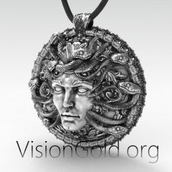 Handgefertigte Silber Halskette Medusa - Schmuck der Medusa