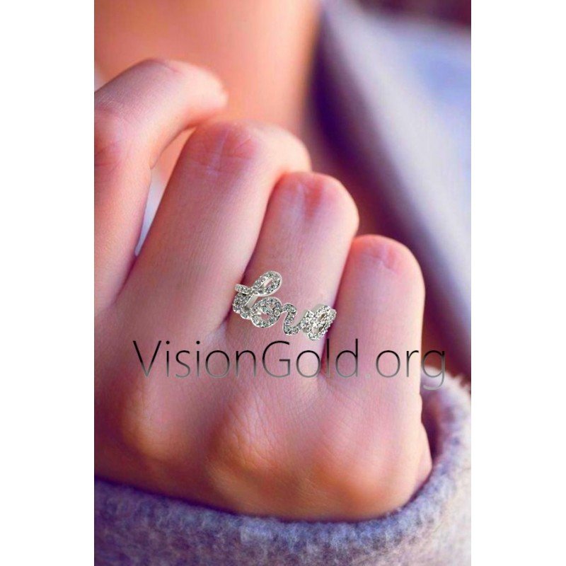 Love Word Ring Or Infinity Symbol Ring | Valentines Day Ring