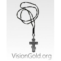 Herrenkreuz Halskette Rosenkranz mit Kordel | Geschenk für