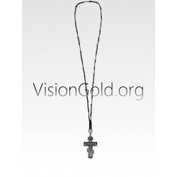 Rosary Necklace Men. Cross Necklace For Men. Crucifix. Onyx