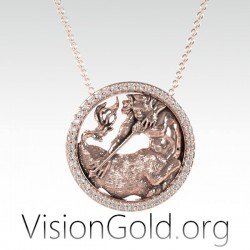 Sagittarius Handmade Sterling Silver Men Charm Necklace