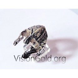 Anillo de plata hecho a mano para hombre Escudo espartano | Anillos de hombre VisionGoldⓇ 0586