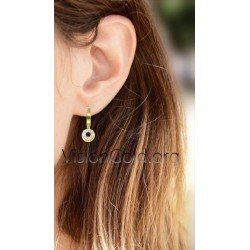 Σκουλαρικια Κρεμαστα Κρικοι Χρυσα Σε Ασημι 925 Η 9 Καρατια 0171