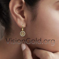 Pendientes baratos de moda cuelgan aros en plata 925 H 9K 0172