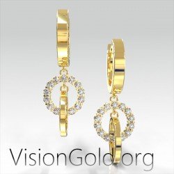 Дешевые современные серьги-кольца из серебра 925 пробы или золота 9 карат 0174