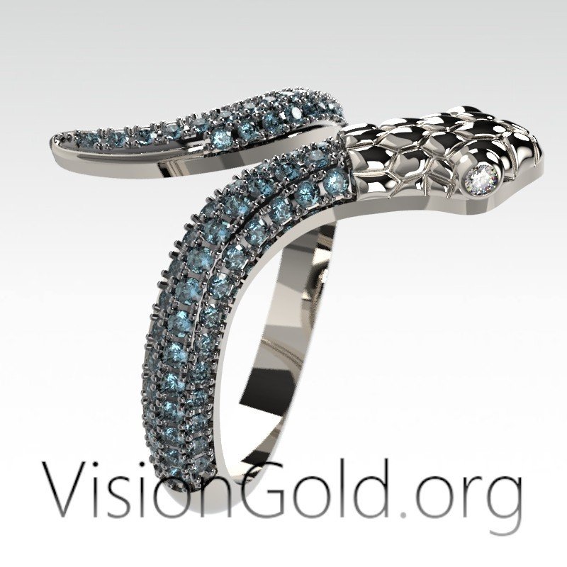 14k-18k Gold Snake Ring, Snake Style Ring, Open Snake Ring