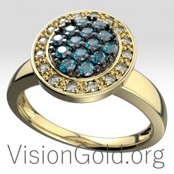 Золотое женское кольцо с бриллиантами - Visiongold Женское кольцо 0697