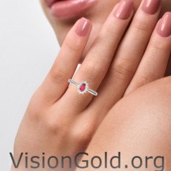 Δαχτυλιδι Ροζετα Κ18 Με Ρουμπινι Και Με Διαμαντια 0728