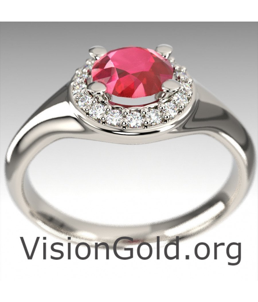 Affordable Engagement Ruby Ring|Visiongold® Ruby Jewelry 1059