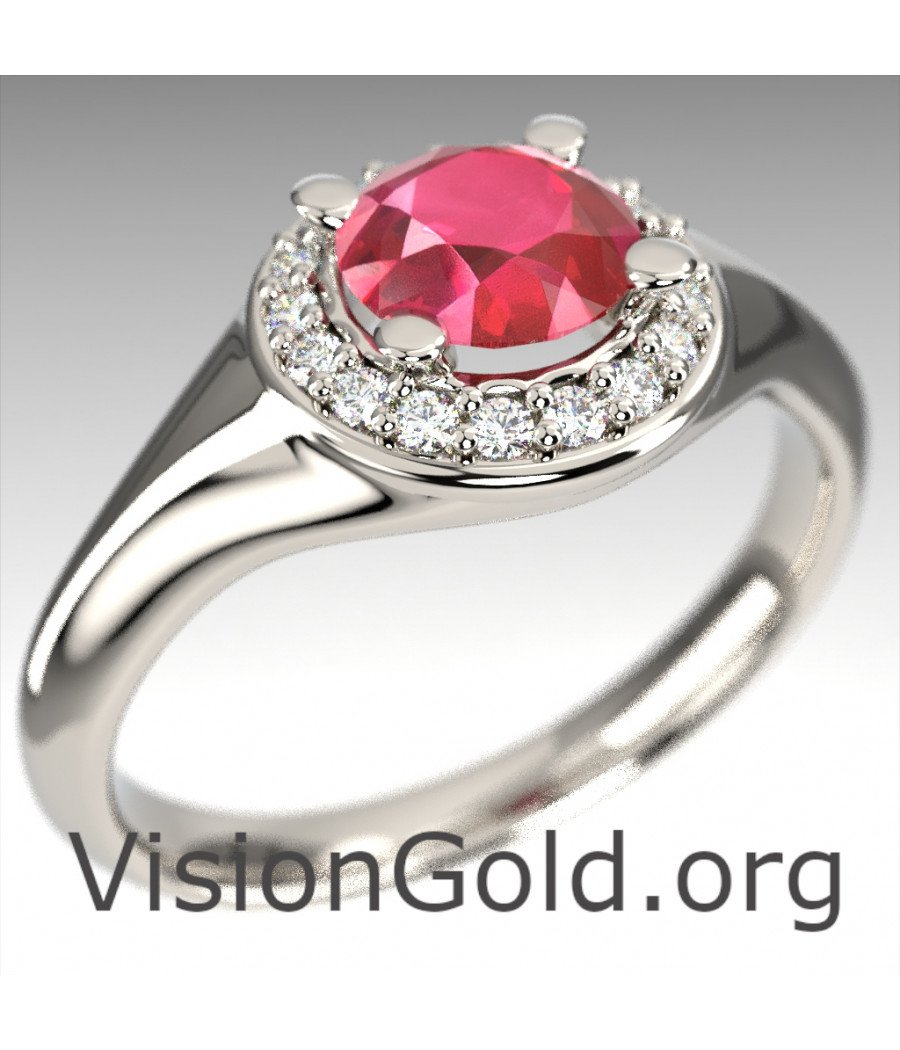 Affordable Engagement Ruby Ring|Visiongold® Ruby Jewelry 1059