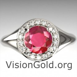 Affordable Engagement Ruby Ring|Visiongold® Ruby Jewelry 1059