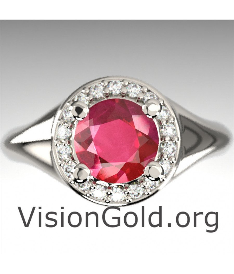 Affordable Engagement Ruby Ring|Visiongold® Ruby Jewelry 1059