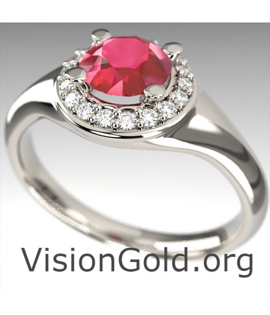 Affordable Engagement Ruby Ring|Visiongold® Ruby Jewelry 1059