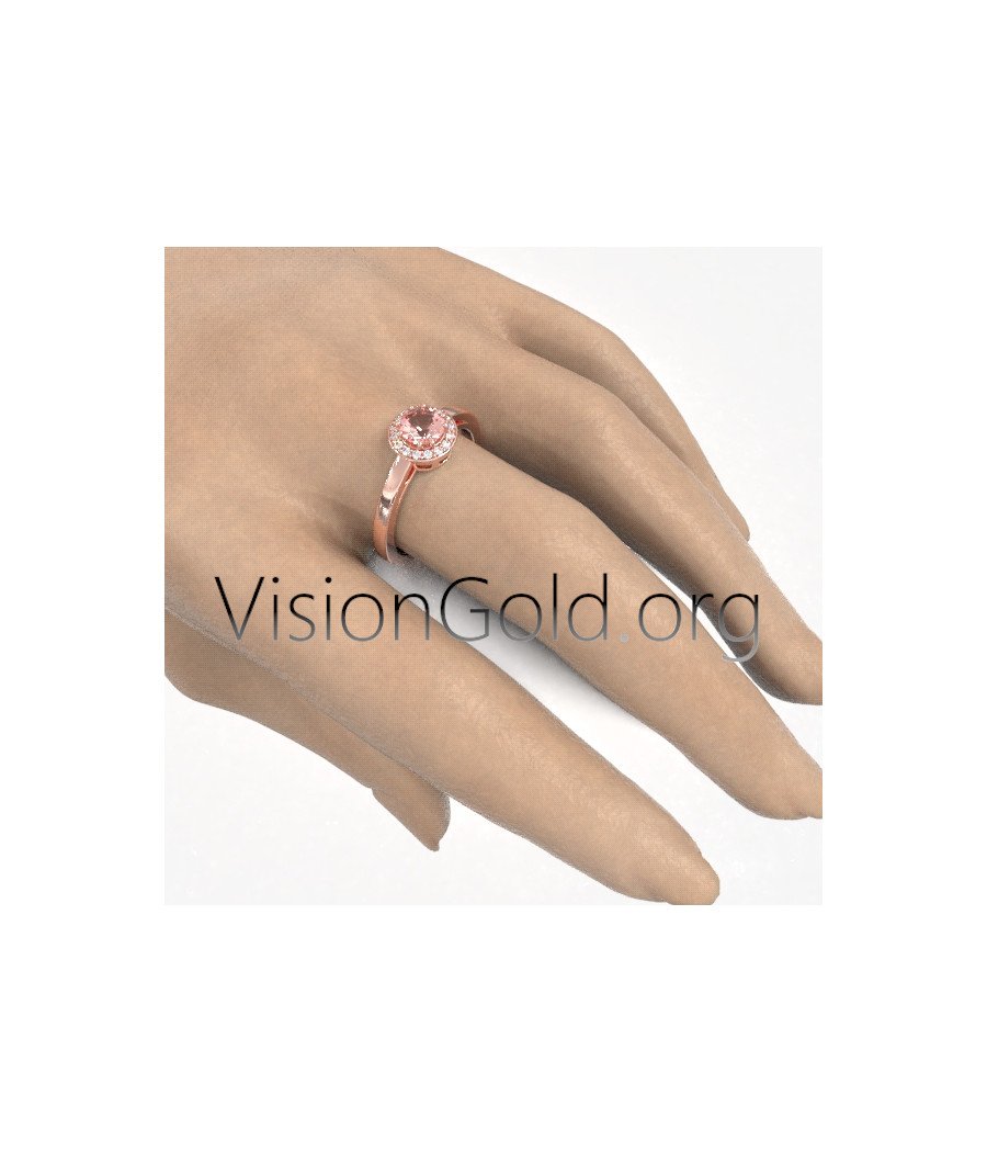 Alternative Engagement Ring With Morganite And Brilliant Cut