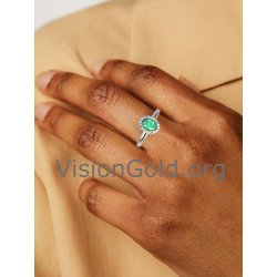 Δαχτυλιδι Με Σμαραγδι Και Μπριγιαν Διαμαντια|Visiongold®