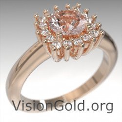Morganite Ring|Visiongold® Morganite Rings 1186