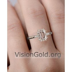 Rosette Stone Ring K18 Morganite For Wedding Proposal Emerald