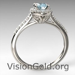 Εναλλακτικό Μονόπετρο Ακουαμαρίνα Δαχτυλίδι Κοσμήματα Με