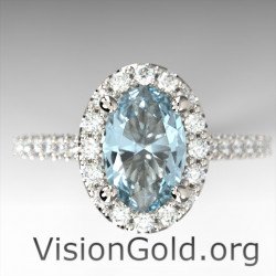 Εναλλακτικό Μονόπετρο Ακουαμαρίνα Δαχτυλίδι Κοσμήματα Με