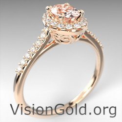 Anillo de propuesta de morganita|VisionGold® Morganite Jewelry 1249