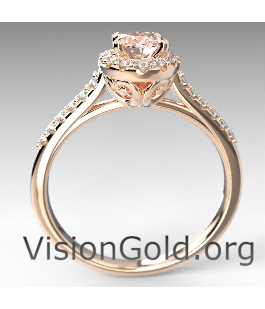 Anillo de propuesta de morganita|VisionGold® Morganite Jewelry 1249