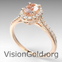 Anillo de propuesta de morganita|VisionGold® Morganite Jewelry 1249