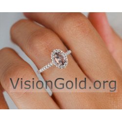 Anillo de propuesta de morganita|VisionGold® Morganite Jewelry 1249