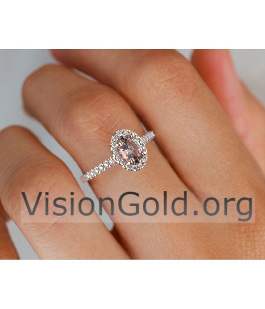 Anillo de propuesta de morganita|VisionGold® Morganite Jewelry 1249