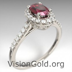 Золотое кольцо с рубином и бриллиантом | Visiongold® Ruby Jewelry 1249
