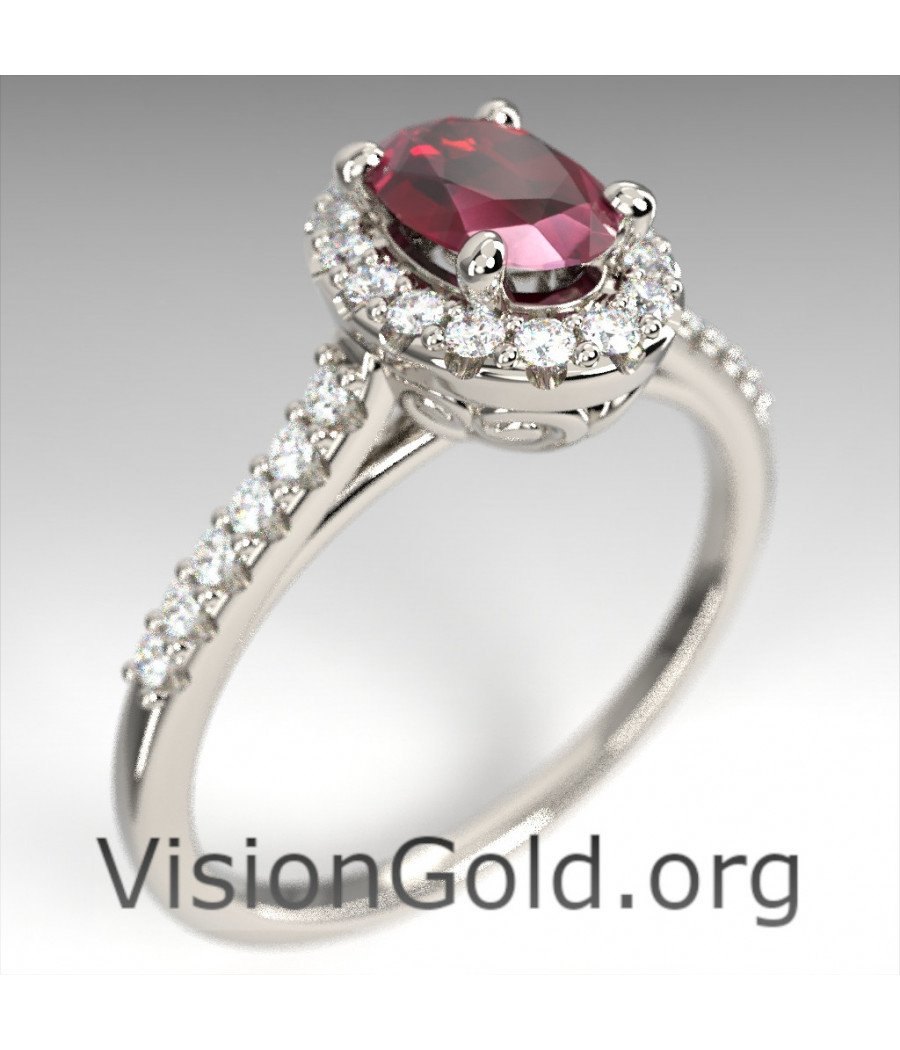 Золотое кольцо с рубином и бриллиантом | Visiongold® Ruby Jewelry 1249