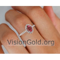 Gold Rubin Ring mit Diamanten |Visiongold® Rubinschmuck 1249