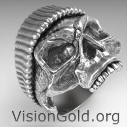 Visiongold® Herren Totenkopf Ring 0625 (Herrenkommando Totenkopf Ring)