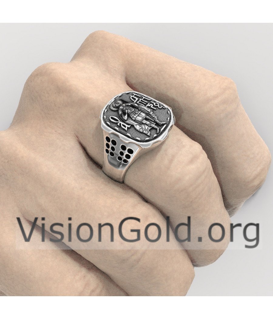 Christlicher Herrenring mit Sankt Demetrius - Visiongold® Ringe