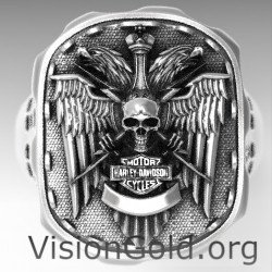 Handgemachte Silber Herren Harley Davidson Ring - Geschenke für