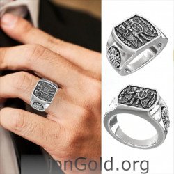 Neue aktualisierte Silber Ring mit Erzengel Michael-Visiongold®